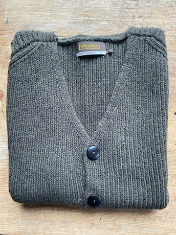 Fisherman Wool Rib Vest with Buttons