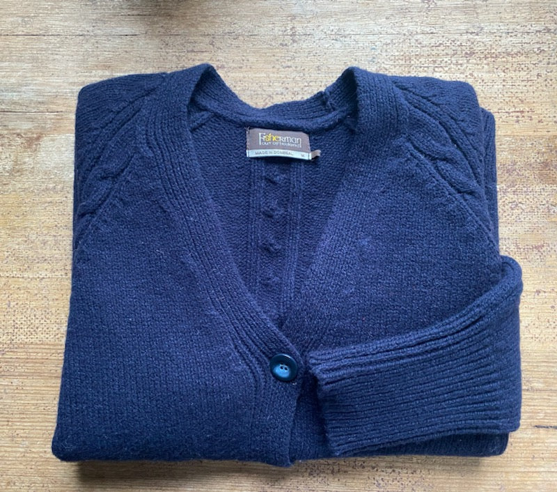 Fisherman out of Ireland Merino Cashmere Raglan Sleeve Cardigan