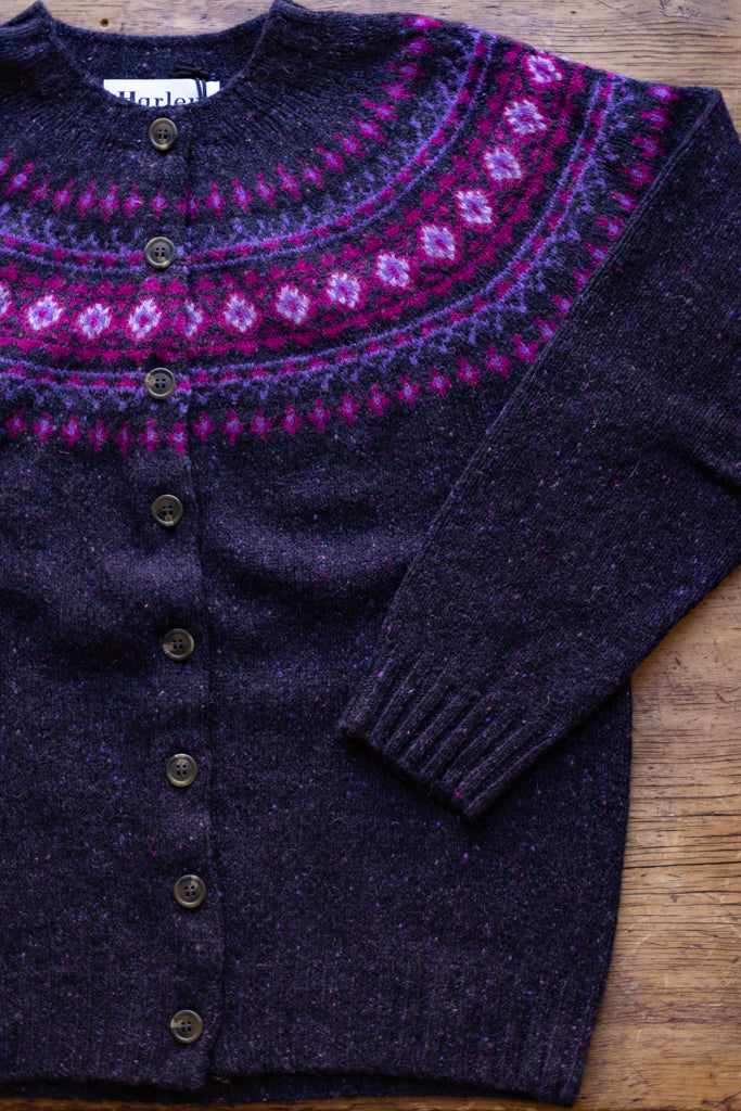 Harley of Scotland ~ Ladies Glenugie Nep Fairisle Cardi