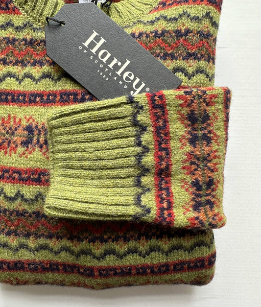 Harley of Scotland ~ Mens Allover Fairisle Crew