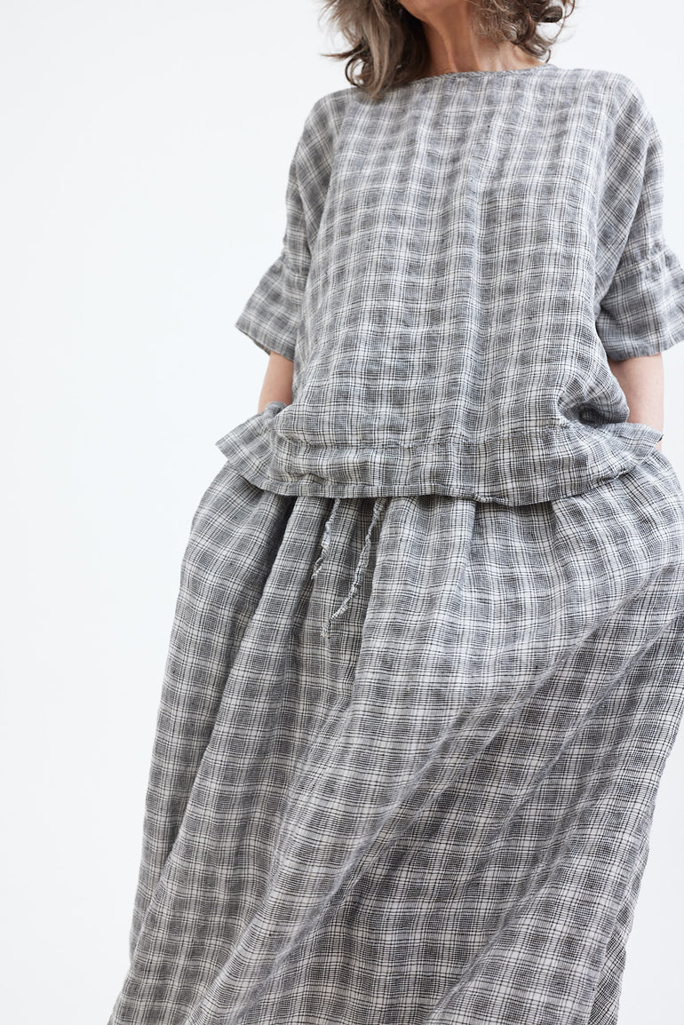 Metta Avril T-Shirt Textured Linen Check