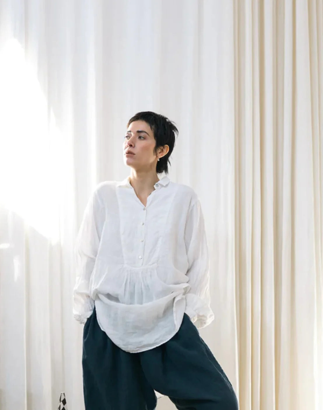 Metta - Francoise Night Shirt - Light Linen