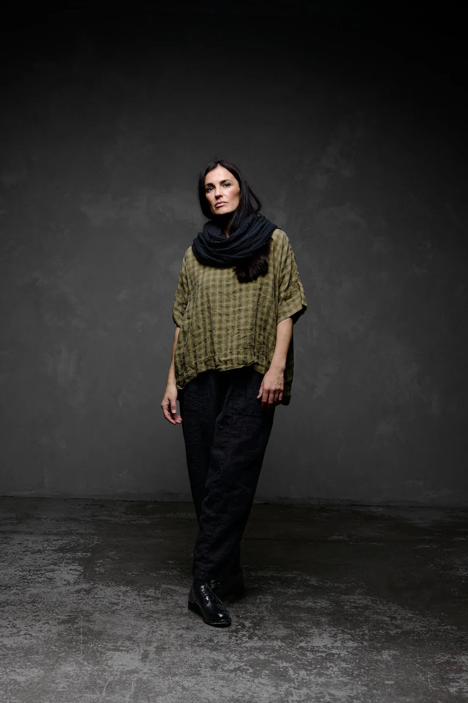 Metta Avril T-Shirt Textured Linen Check