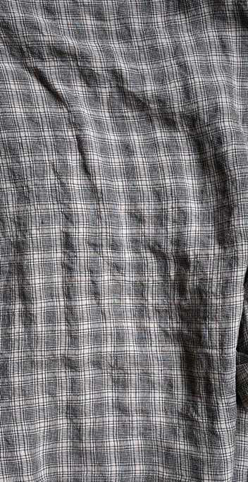 Metta Sailor Top ~ Textured Linen Check