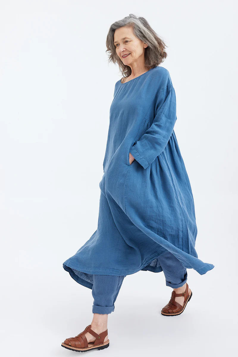 Metta Olive Dress ~ Light Linen