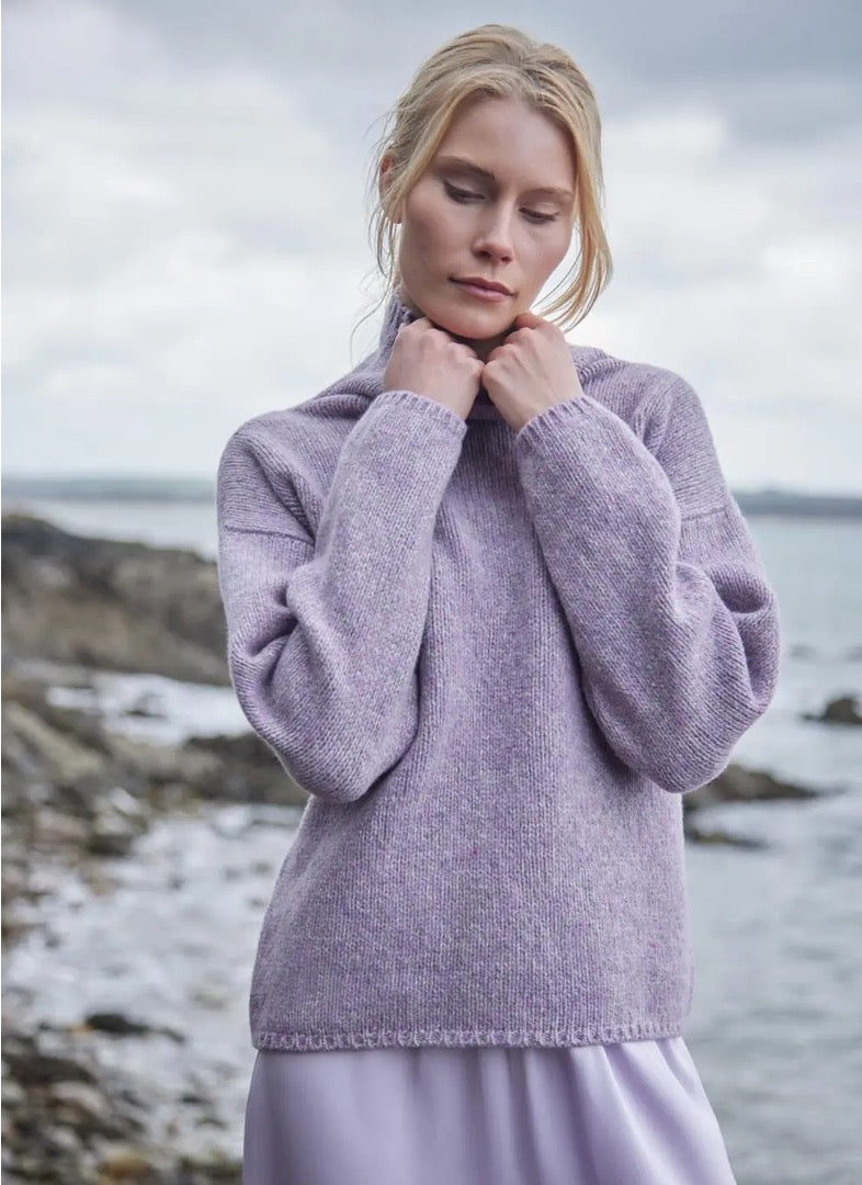 Fisherman Donegal Fleck Funnel Neck Sweater