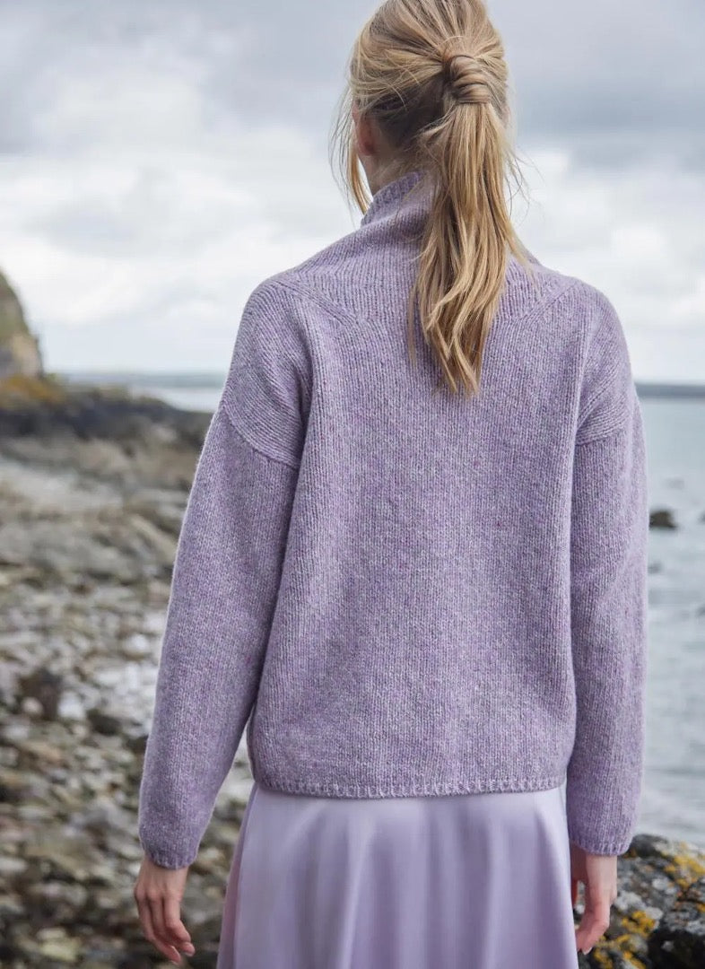 Fisherman Donegal Fleck Funnel Neck Sweater