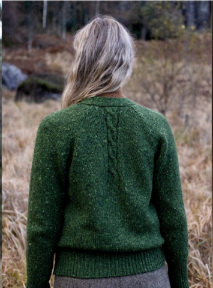 Fisherman Out of Ireland ~ Ladies Raglan Cardigan with Cable Details