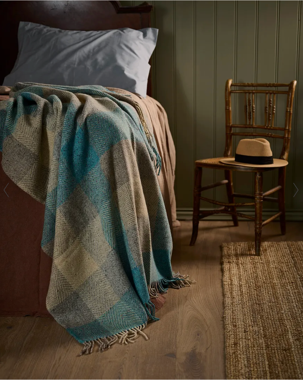 Avoca Mill Mohair & Tweed Throw - Dewdrop