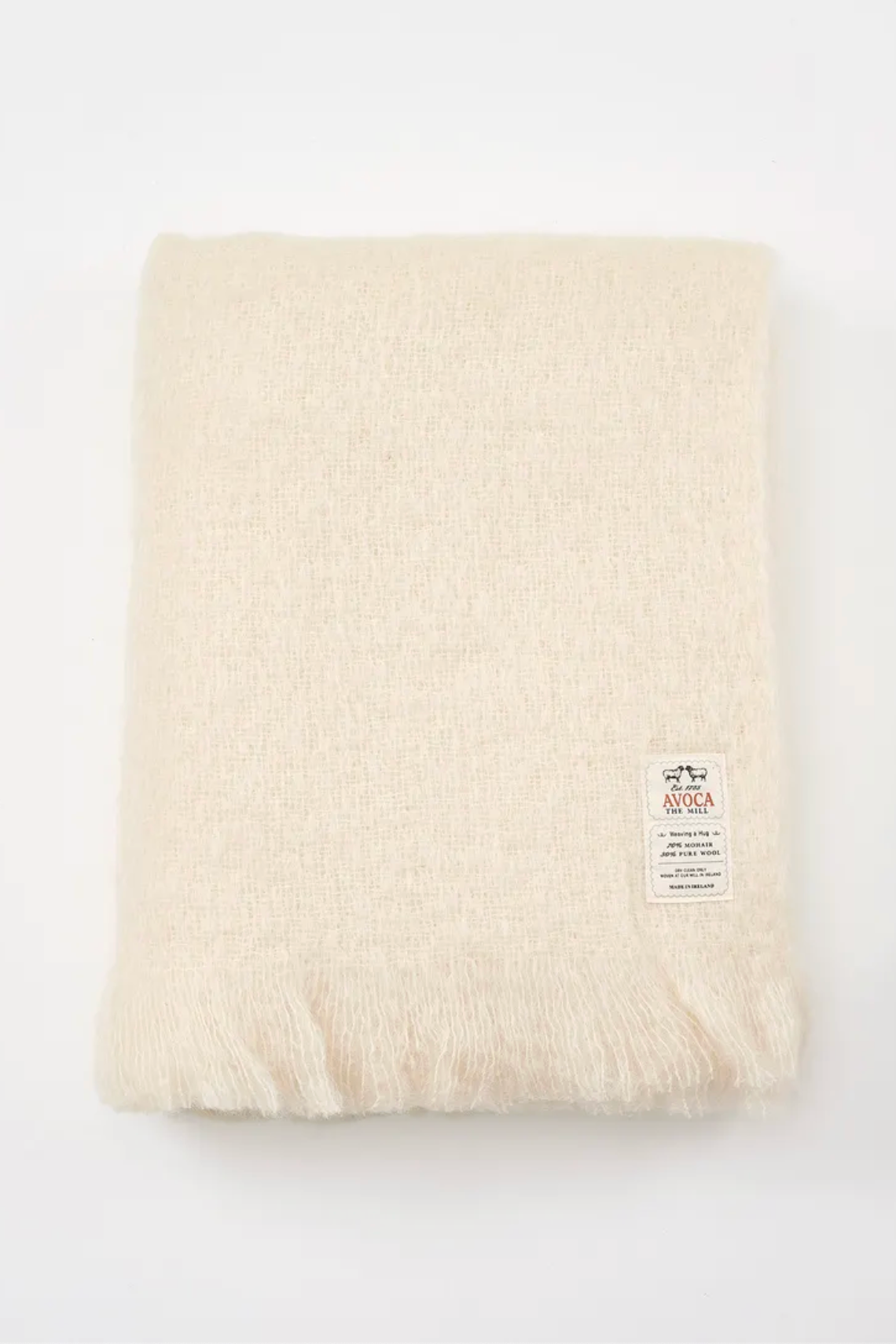 Avoca Mill Mohair Throw - Cream