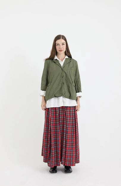 Metta Ulla Red Tartan Skirt ~ Brushed Cotton