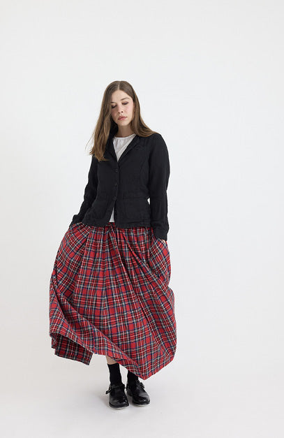 Metta Ulla Red Tartan Skirt ~ Brushed Cotton