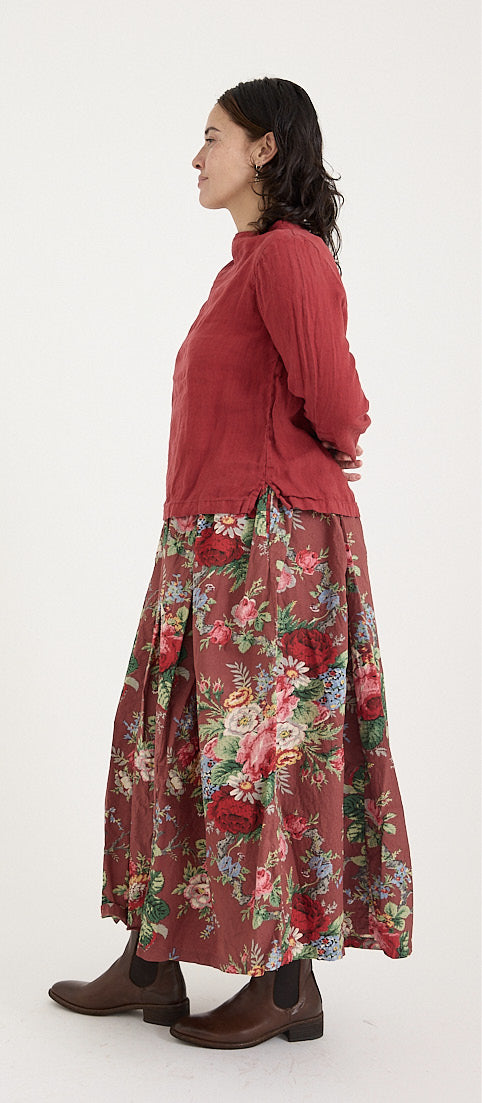 Metta ~ Ulla Skirt Bouquet Printed Cotton Poplin