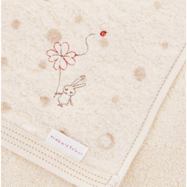 Japanese Cotton Pile ~ Bib and Washer - Bunny Flower