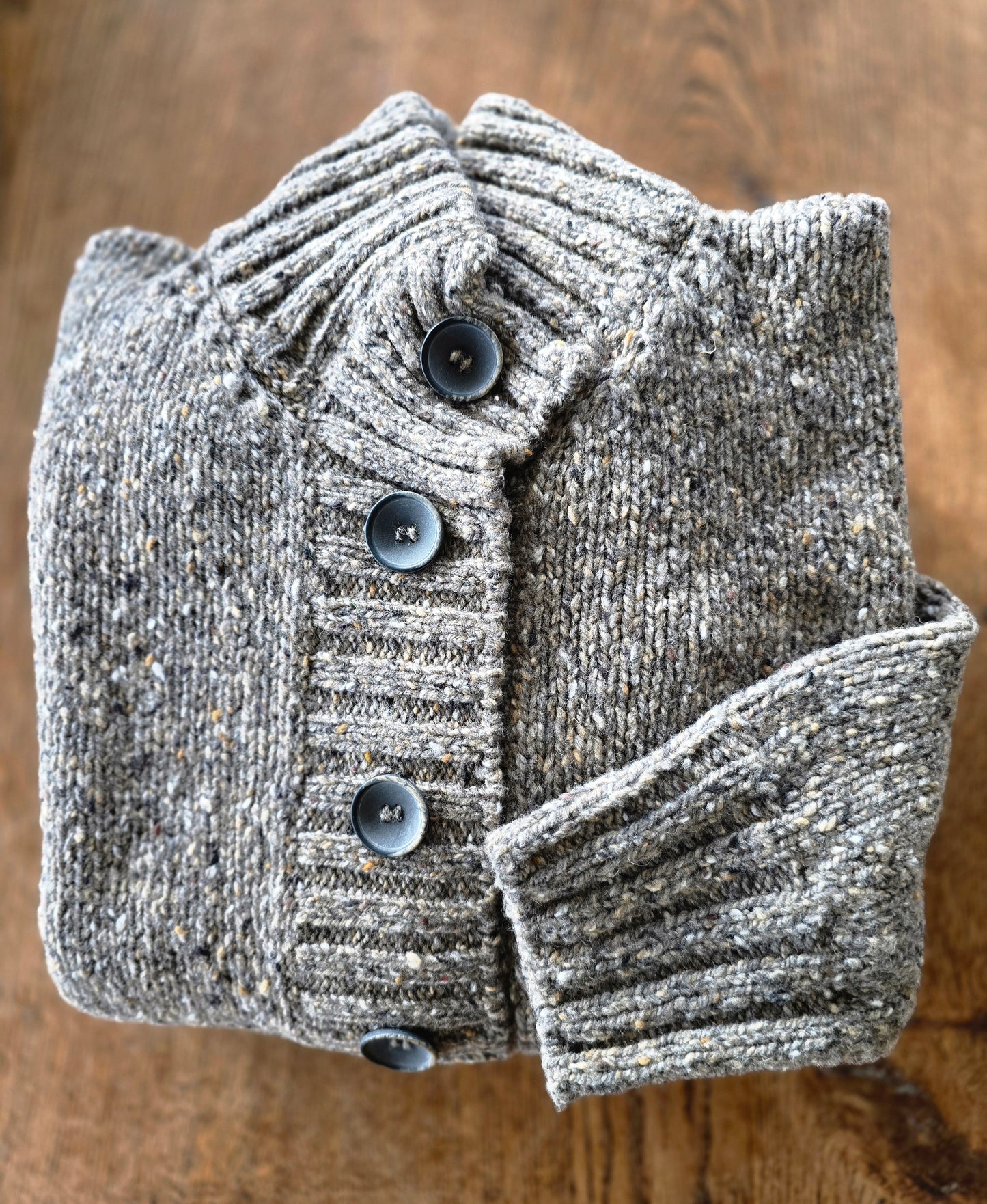 Fisherman Out of Ireland ~ Ladies Ribbed Neck Cardigan