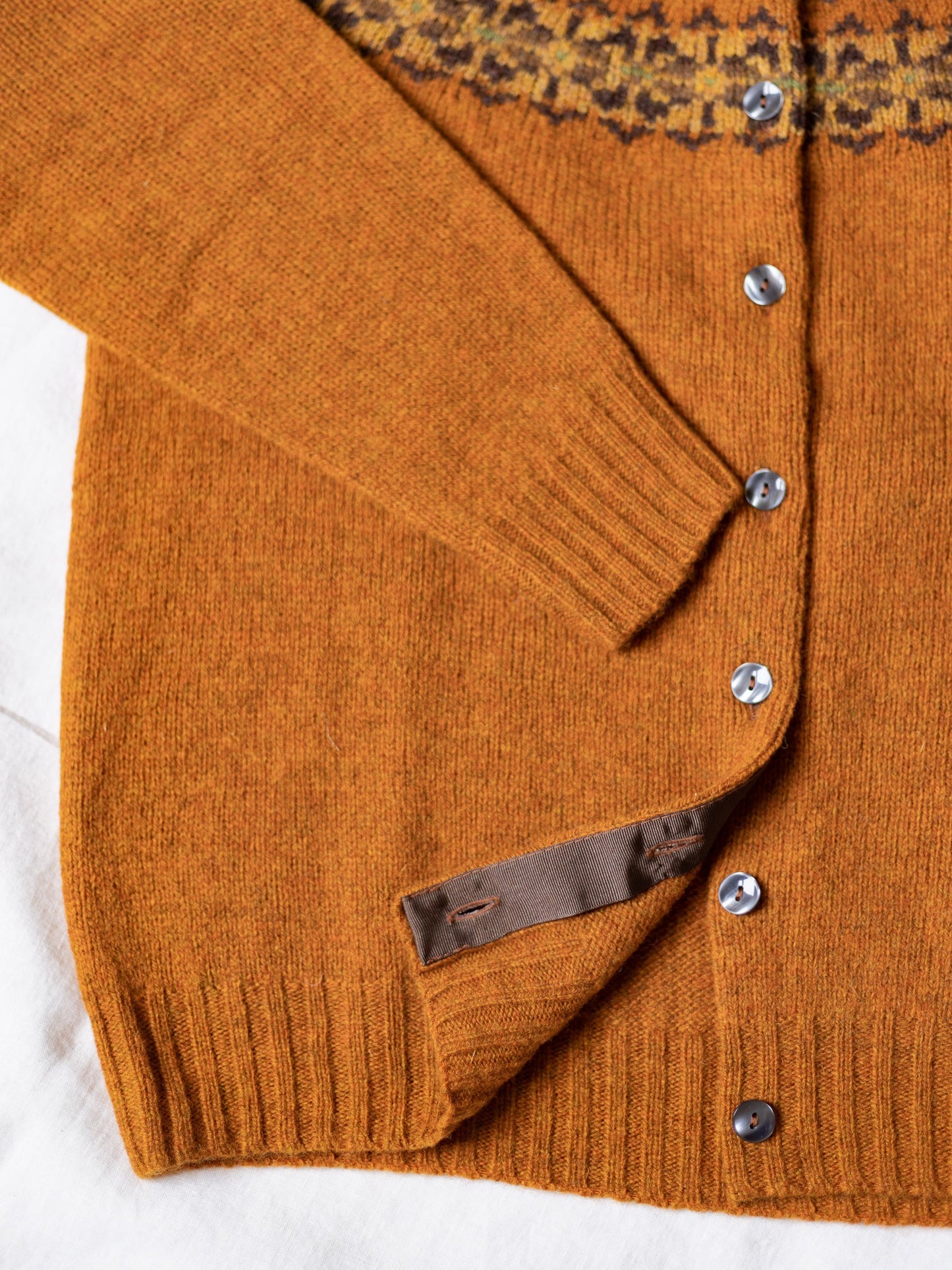 Supersoft Shetland Vintage Orange Fairisle Cardi