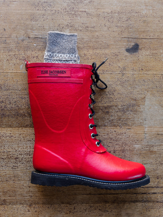 Ilse Jacobsen Mid Lace up Boot ~ Deep Red