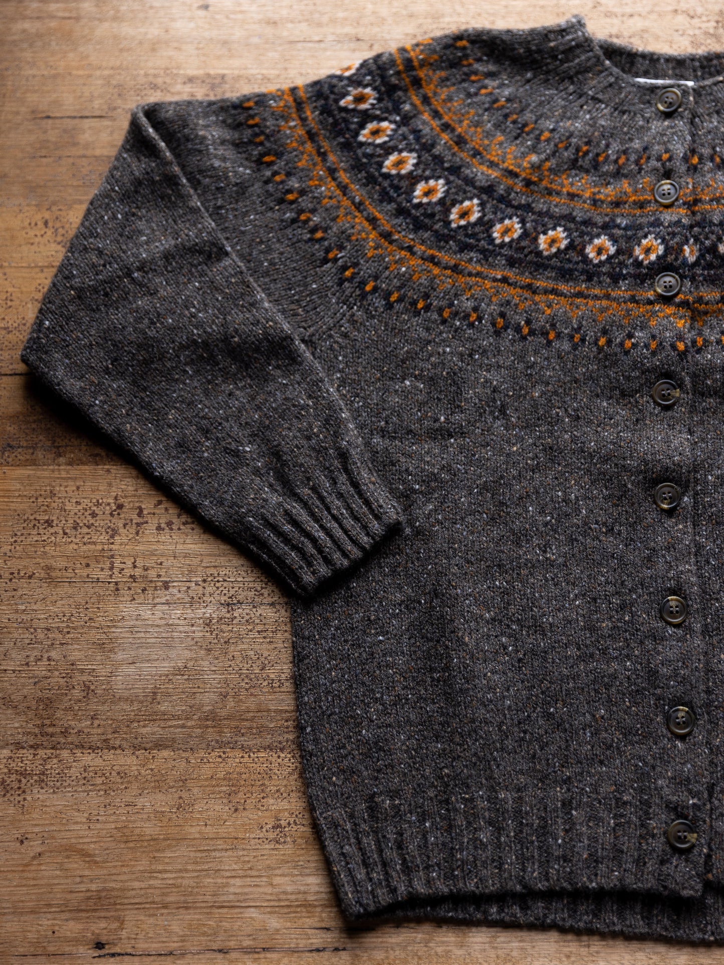 Harley of Scotland ~ Ladies Glenugie Nep Fairisle Cardi