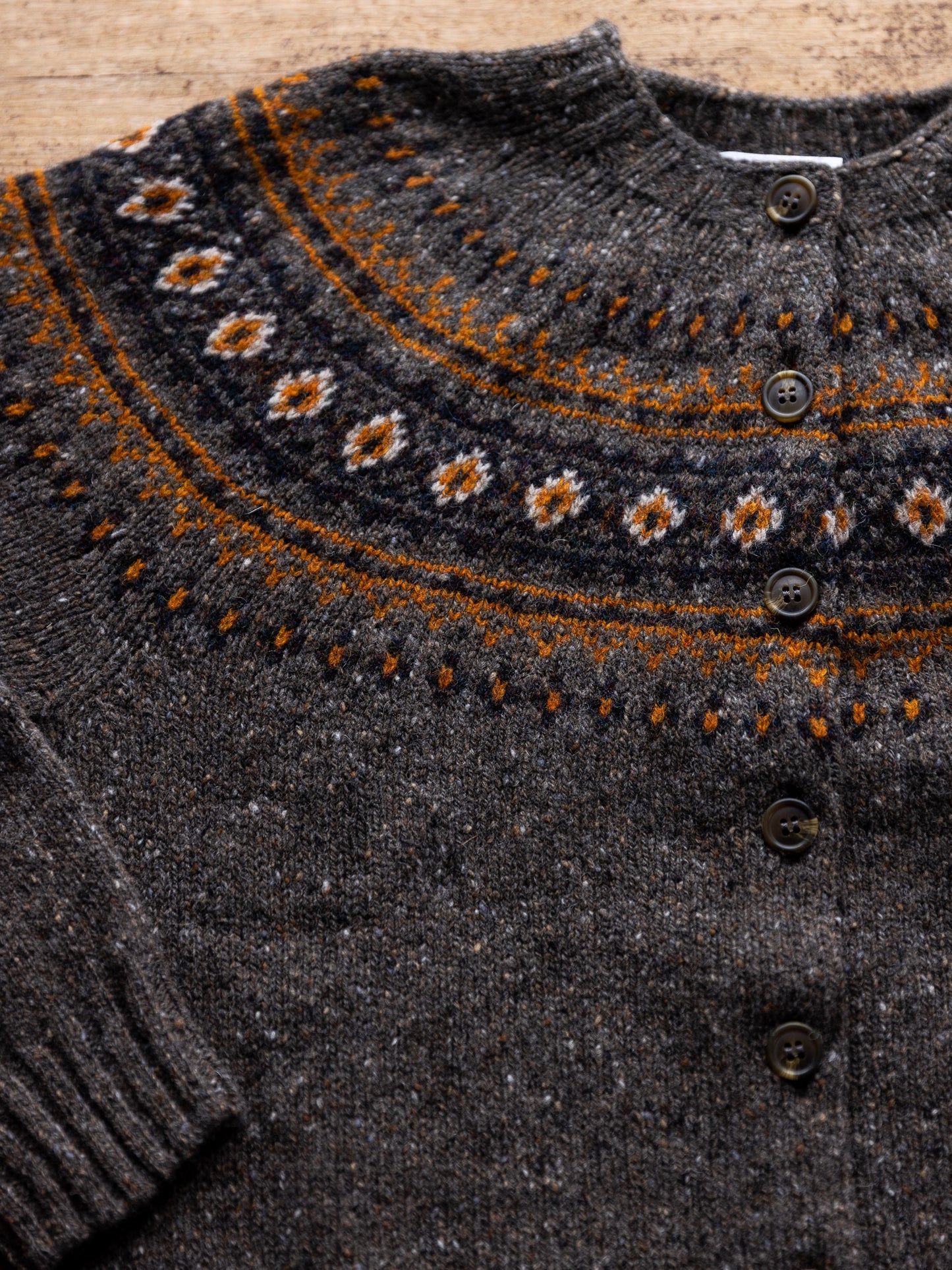 Harley of Scotland ~ Ladies Glenugie Nep Fairisle Cardi