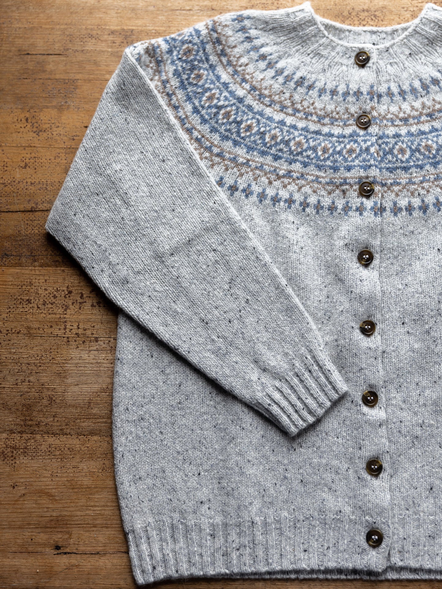 Harley of Scotland ~ Ladies Glenugie Nep Fairisle Cardi