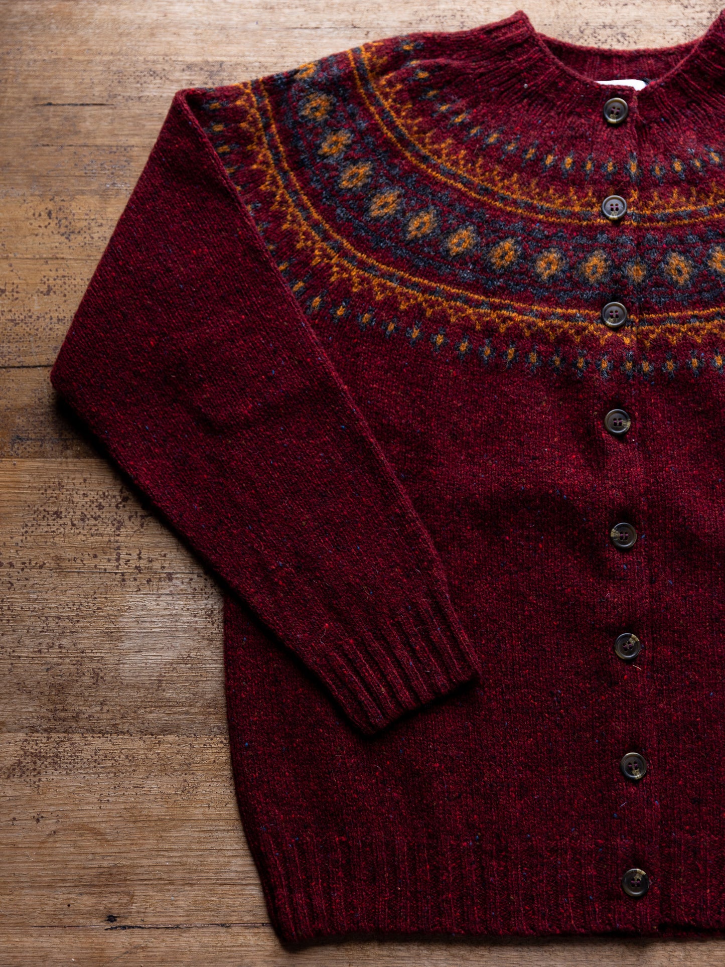 Harley of Scotland ~ Ladies Glenugie Nep Fairisle Cardi