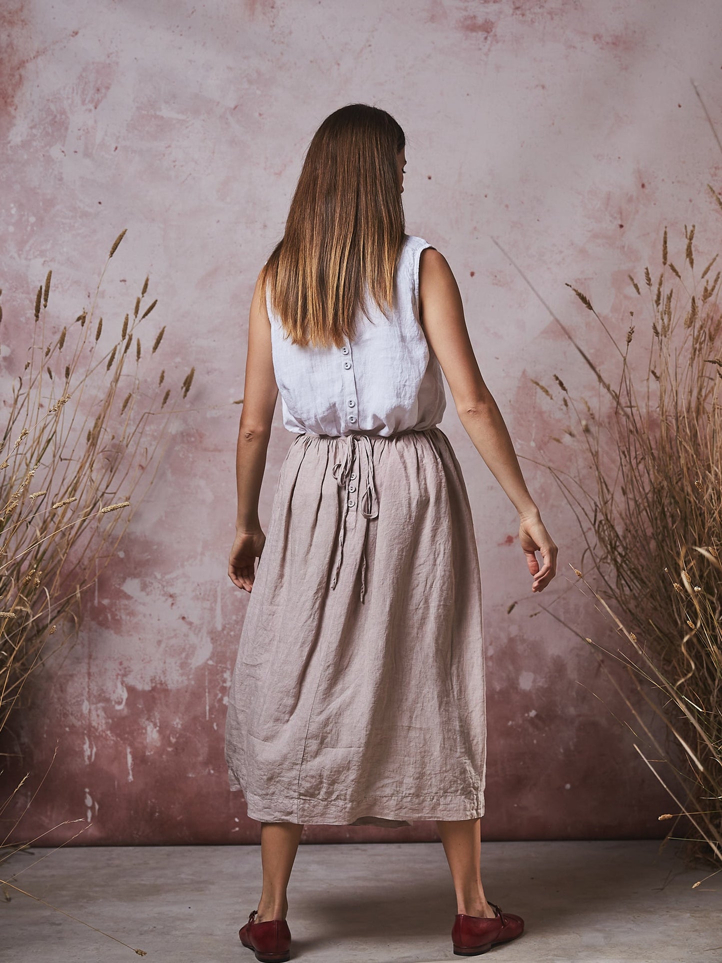 Manteau Noir Clementine Linen Pocket Skirt