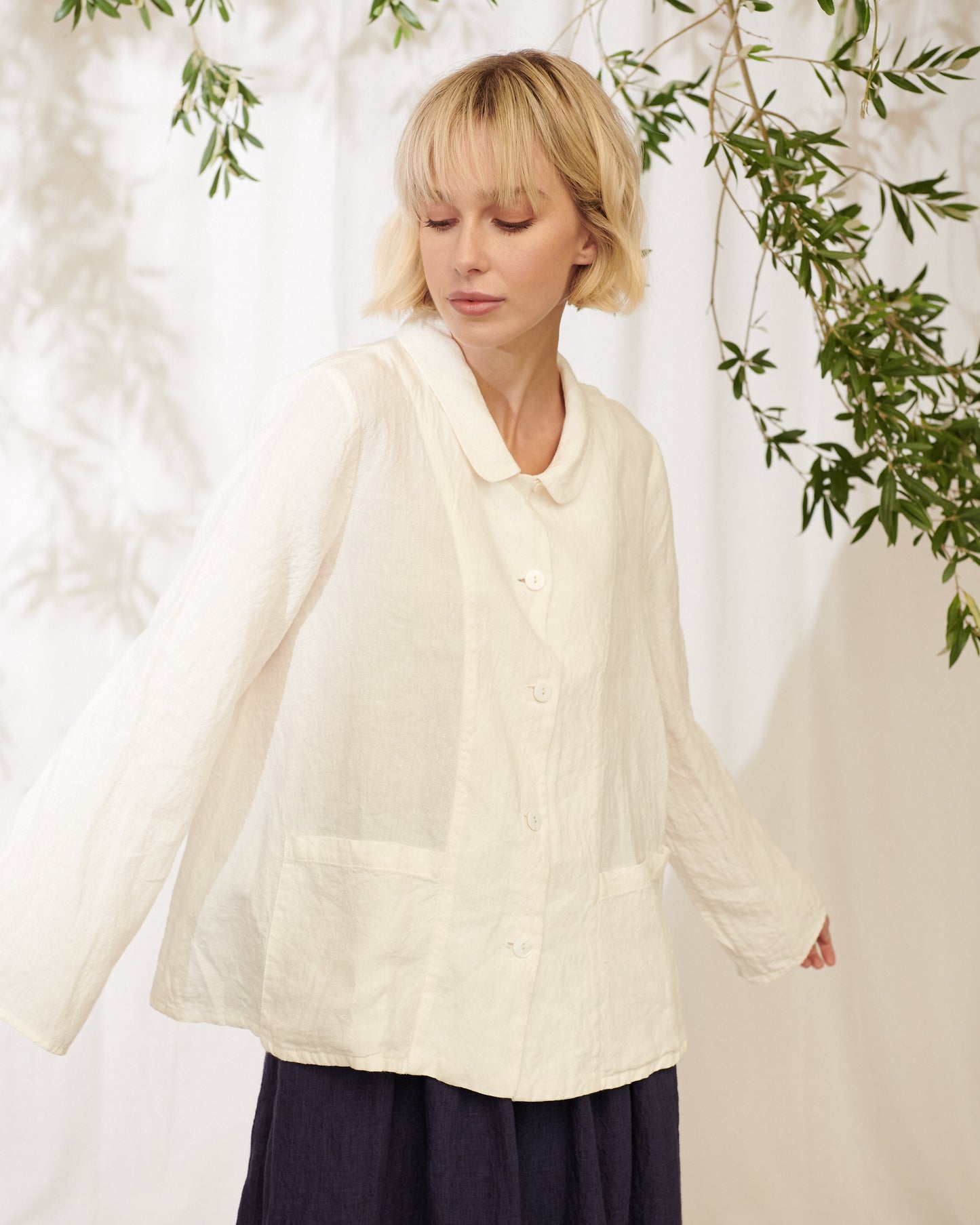 Jonnie Linen Shirt Jacket - Manteau Noir
