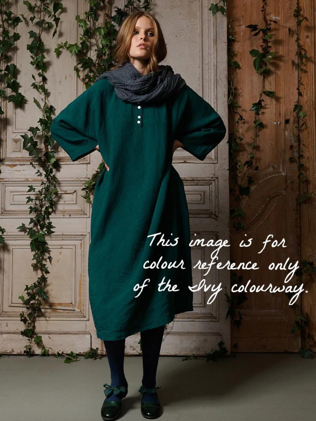 Manteau Noir Lisette Frill Sleeve Linen Sash Dress