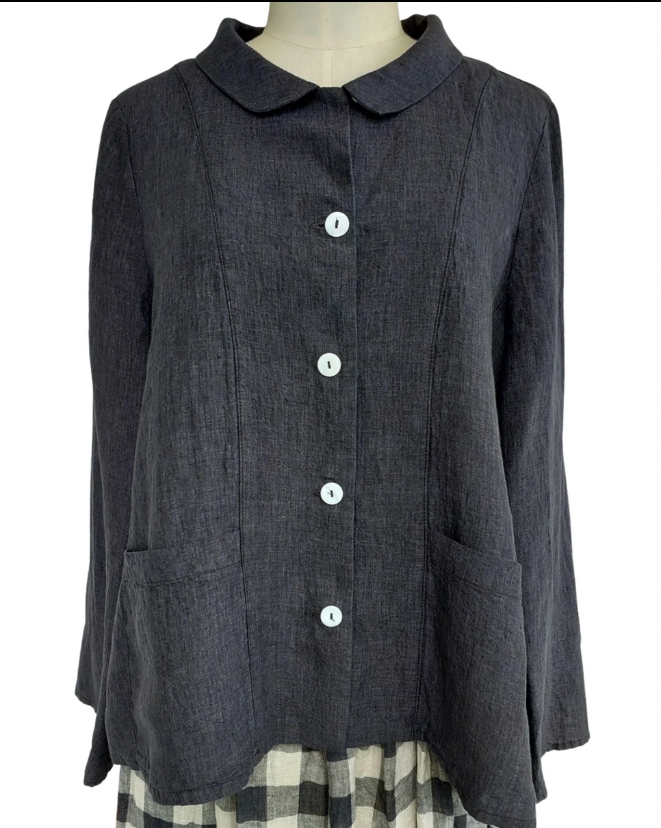 Jonnie Linen Shirt Jacket - Manteau Noir