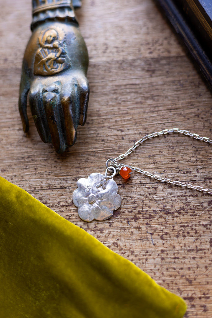 Flick Pope ~ Nastersium Necklace with Carnelia