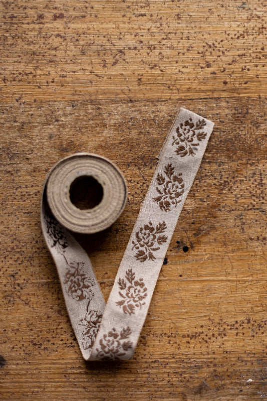 Brown Rose Linen Ribbon