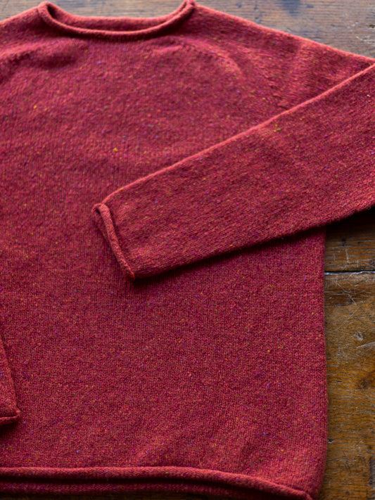 Harley of Scotland ~ Ladies Glenugie Nep Wool Crew with Rolled edges