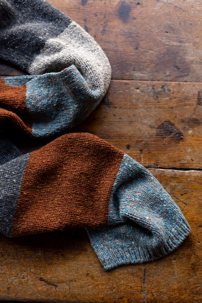 FIsherman ~ Donegal Wool Colour Block Scarf