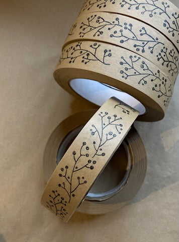 Kraft Paper Tape - Berries and Flowers
