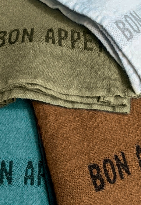 French "Bon Appetit" Linen Tea Towel