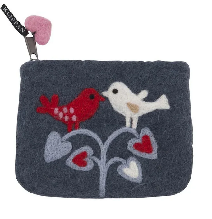 Swedish Hand Felted Zip Purse