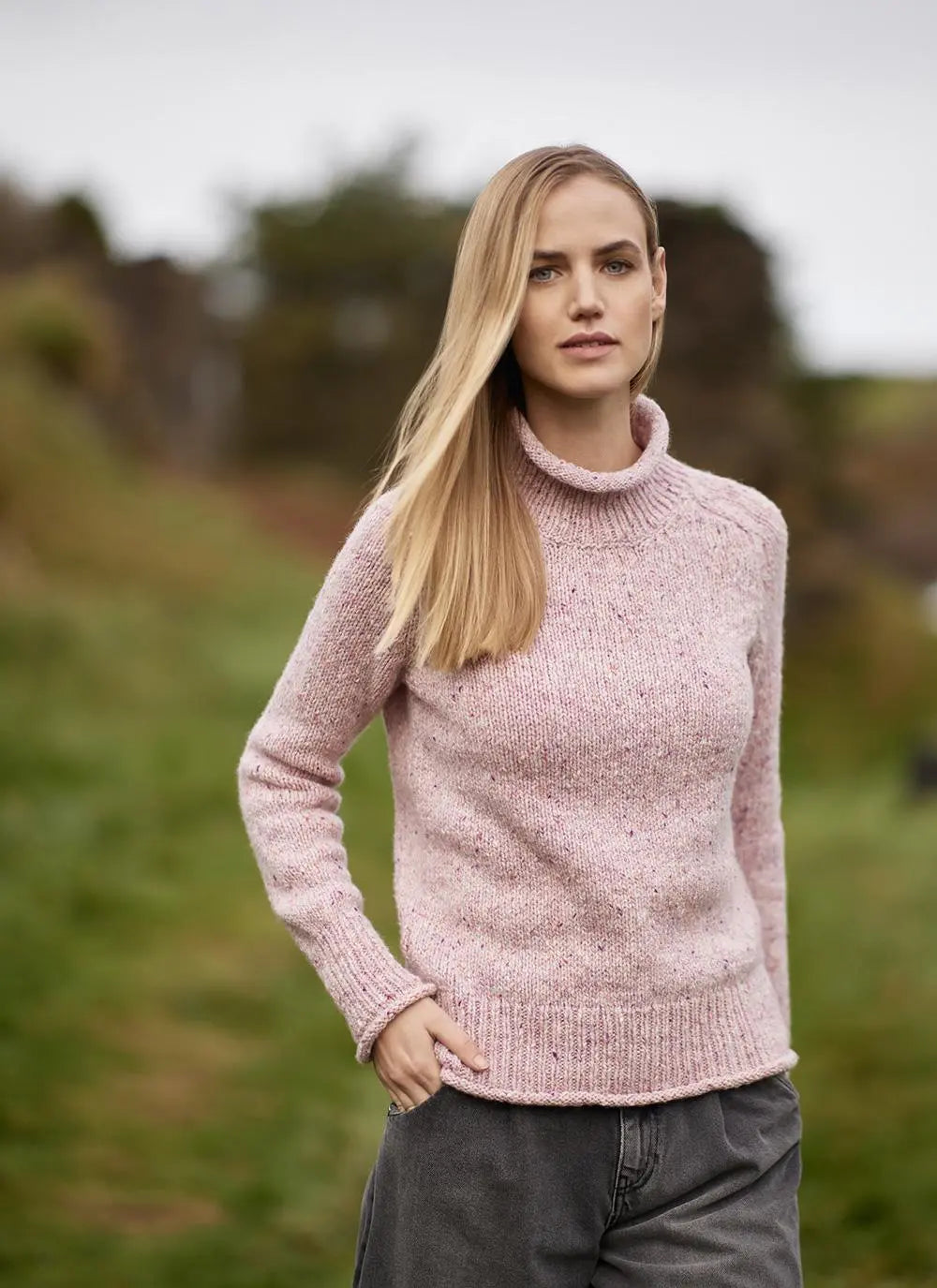 Fisherman Saddle Neck Ladies Donegal Jumper