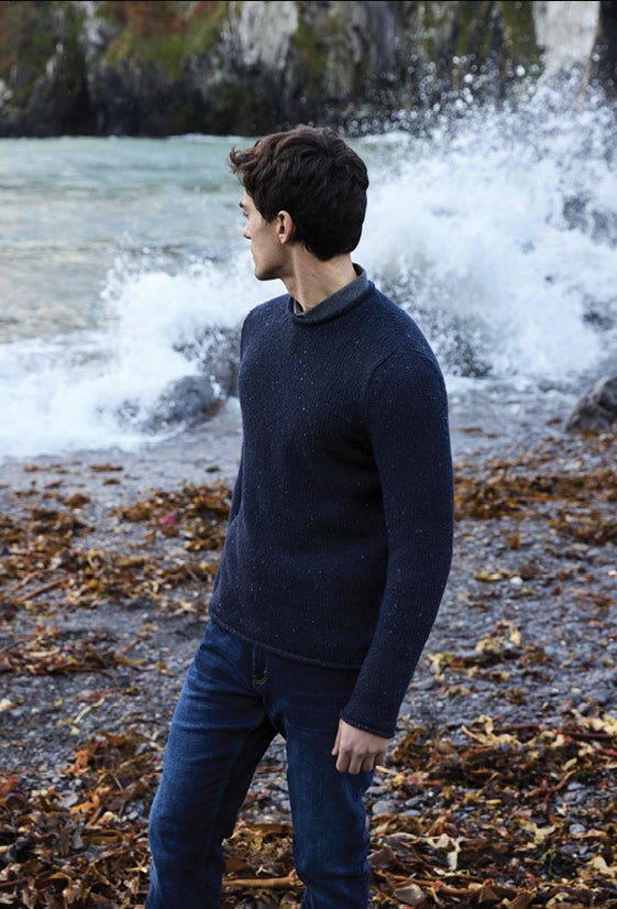 Fisherman Out of Ireland ~ Mens Donegal Rolled Edge Crew