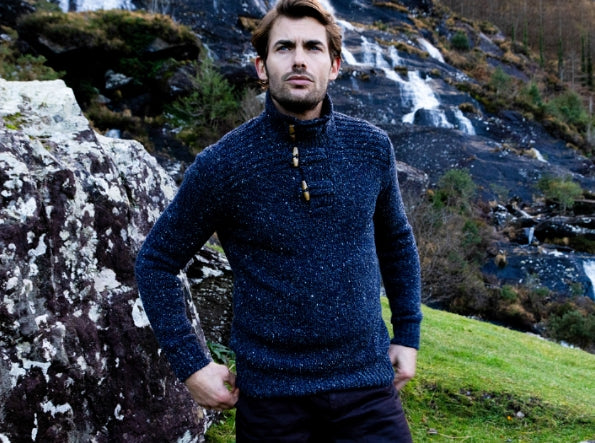 Fisherman Out of Ireland ~ Mens Donegal Toggle Neck Jumper