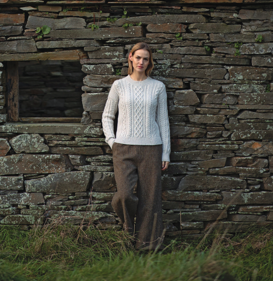 Fisherman Out of Ireland ~ Ladies Aran Cable Crew neck sweater