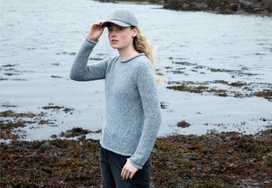 Fisherman Out of Ireland ~ Ladies Donegal Rolled Edge Sweater