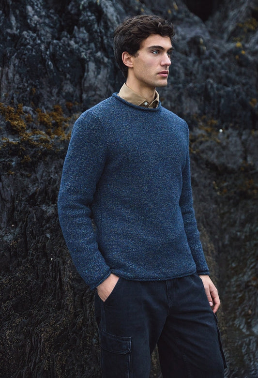 Fisherman Out of Ireland ~ Mens Semi Felted Rolled Edge Crew