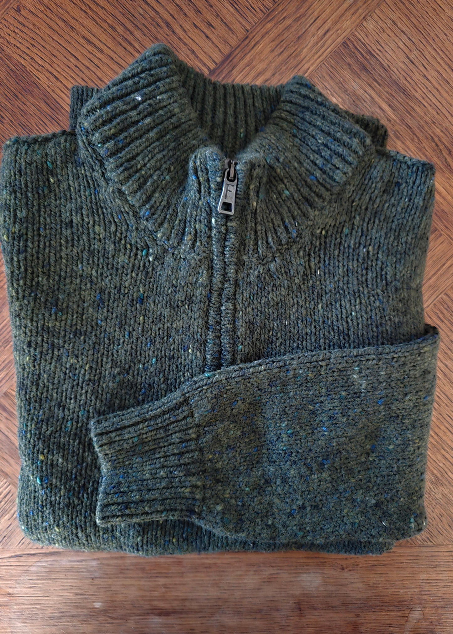 Fisherman Out of Ireland ~ Mens Half Zip Wool Sweater