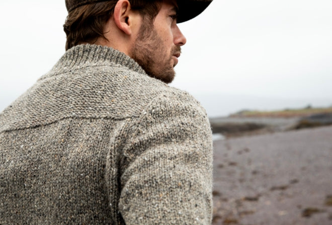 Fisherman Out of Ireland ~ Mens Half Zip Wool Sweater