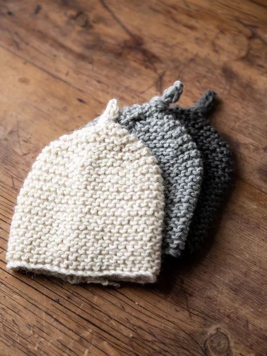 Hand Knitted Alpaca Baby Beanies and Booties