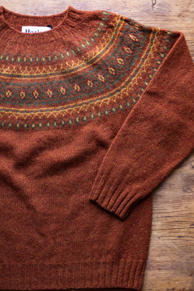 Harley of Scotland ~ Ladies Glenugie Nep Fairisle Cardi