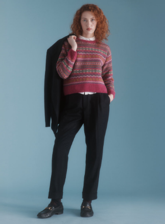 Harley of Scotland ~ Ladies Supersoft Allover Fairisle Crew