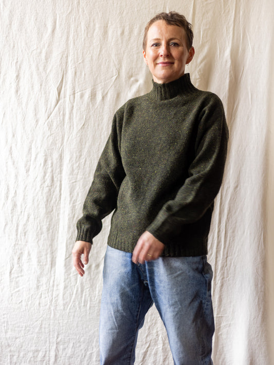 Harley of Scotland ~ Glenugie Nep Ladies High Crew Neck Sweater