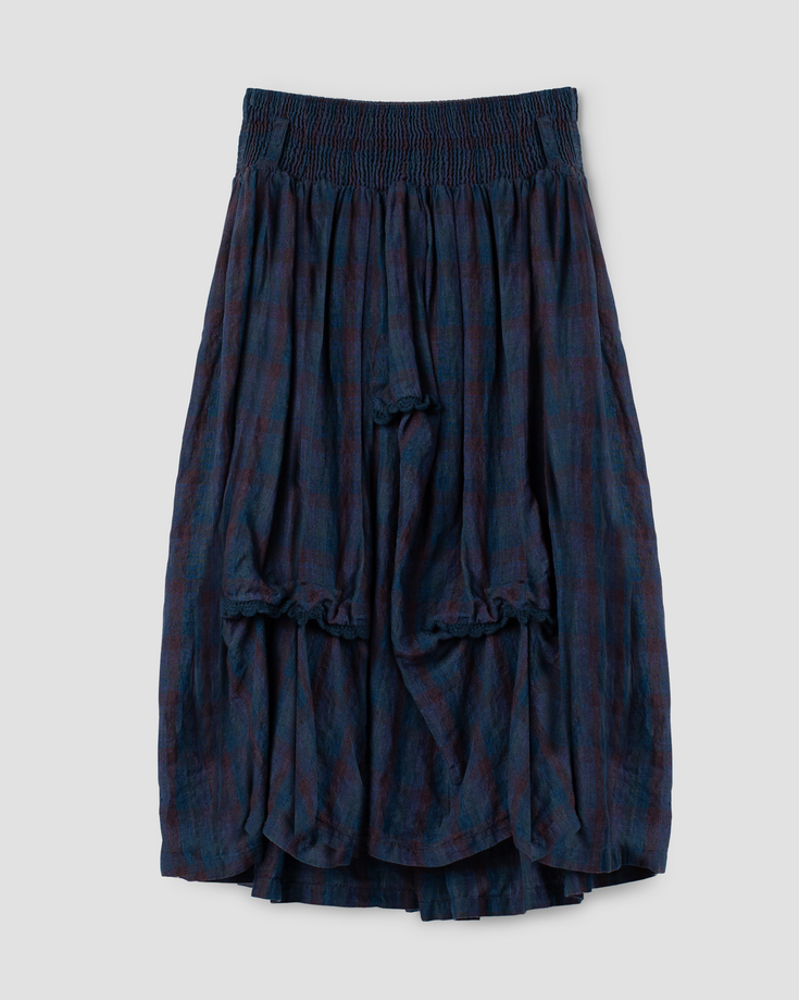 Ewa i Walla ~ Ingbritt Linen Cotton Checked Skirt