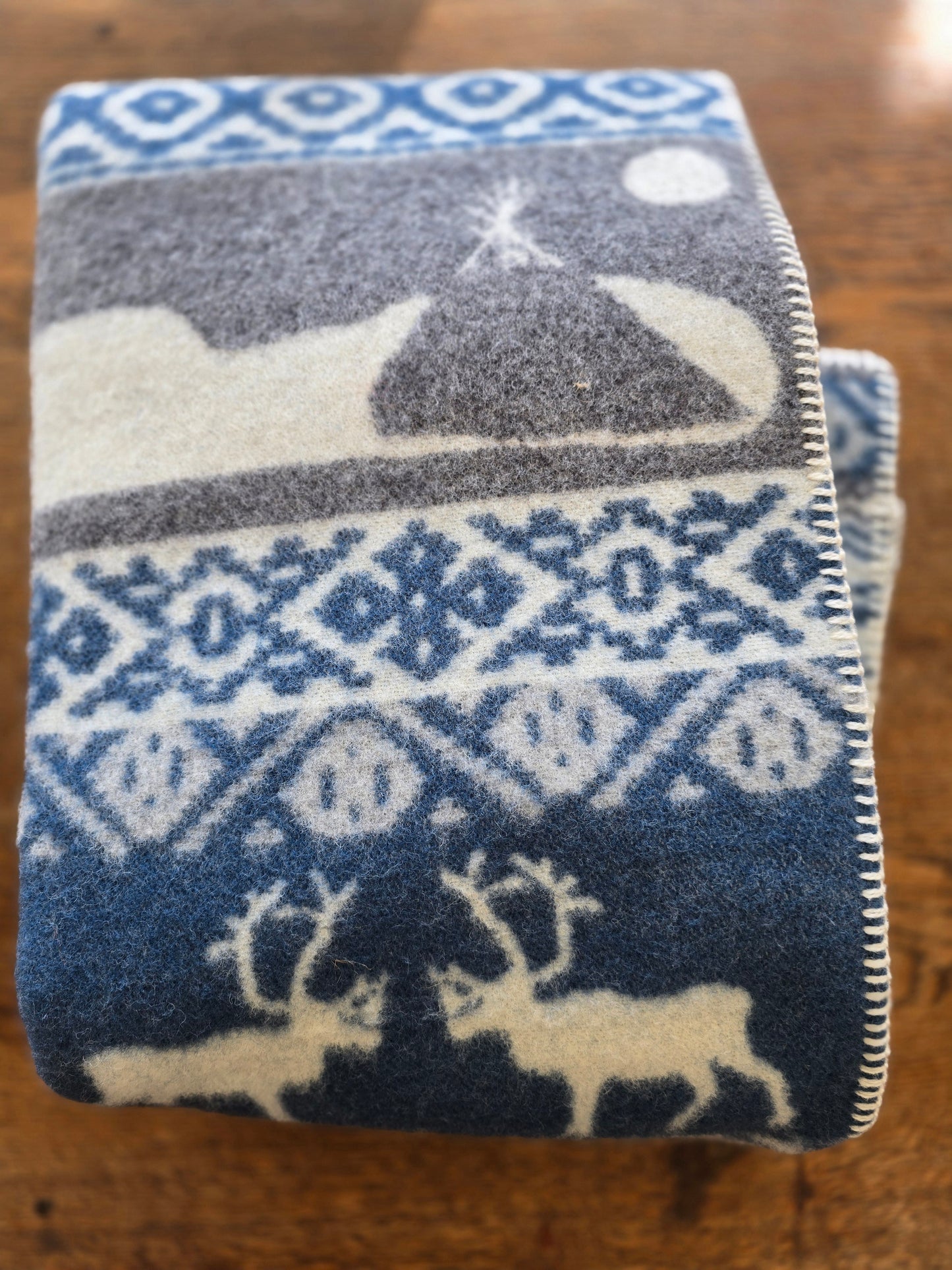 Swedish Sarek Wool Blanket ~ Blue